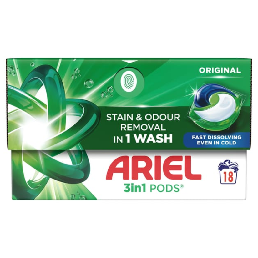Ariel 3in1 Pods Washing Liquid Capsules 18 Washes